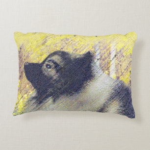 Keeshond Aspen Painting - Niedliche Originalkunst Dekokissen
