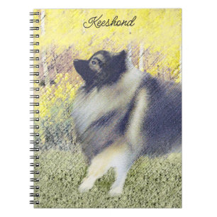 Keeshond Aspen Painting - Niedliche Originalkunst Notizblock