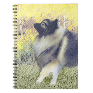 Keeshond Aspen Painting - Niedliche Originalkunst Notizblock