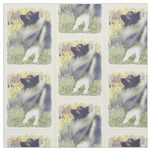 Keeshond Aspen Painting - Niedliche Originalkunst Stoff