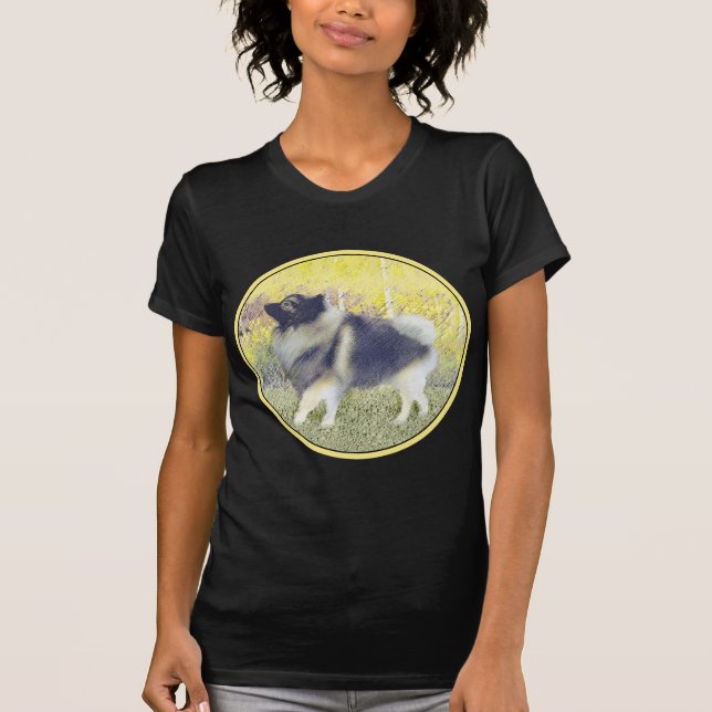 Keeshond Aspen Painting - Niedliche Originalkunst T-Shirt (Vorderseite)