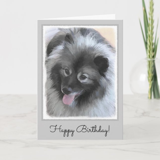 Keeshond-Bailey-Malerei - niedliche ursprüngliche Karte (Vorderseite)
