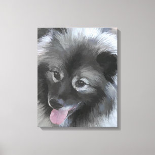 Keeshond-Bailey-Malerei - niedliche ursprüngliche Leinwanddruck