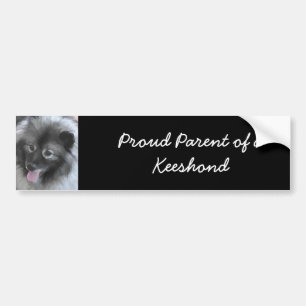 Keeshond Bailey Painting - Niedliche Original Dog Autoaufkleber