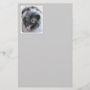Keeshond Bailey Painting - Niedliche Original Dog  Briefpapier