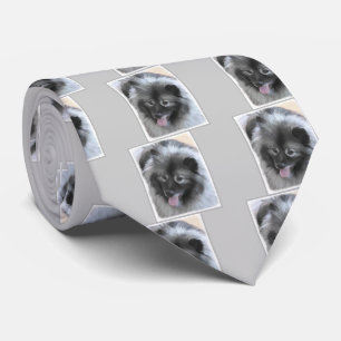 Keeshond Bailey Painting - Niedliche Original Dog  Krawatte