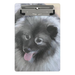 Keeshond Bailey Painting - Niedliche Original Dog  Mini Klemmbrett