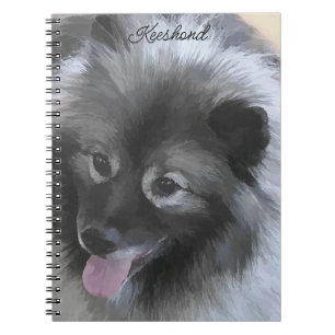 Keeshond Bailey Painting - Niedliche Original Dog Notizblock