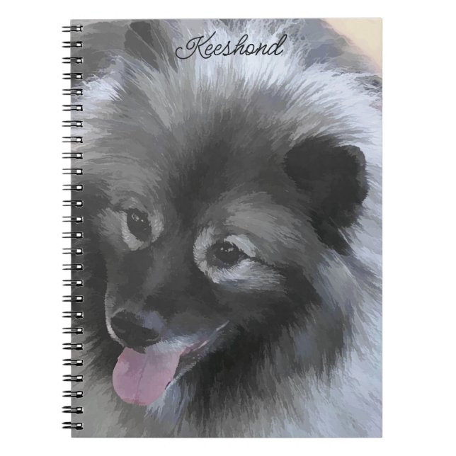 Keeshond Bailey Painting - Niedliche Original Dog  Notizblock (Vorderseite)