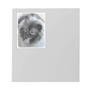 Keeshond Bailey Painting - Niedliche Original Dog Notizblock