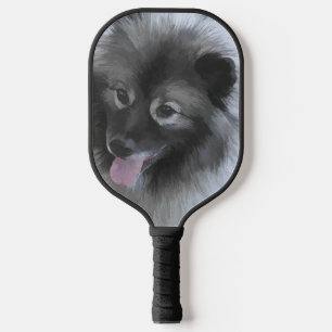 Keeshond Bailey Painting - Niedliche Original Dog  Pickleball Schläger