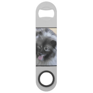 Keeshond Bailey Painting - Niedliche Original Dog  Speed Flaschenöffner