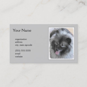 Keeshond Bailey Painting - Niedliche Original Dog  Visitenkarte