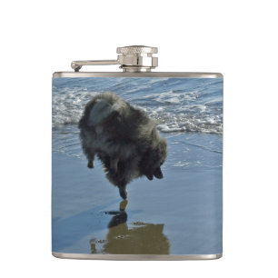 Keeshond Ballettfotos - Niedliche Original Dog Art Flachmann
