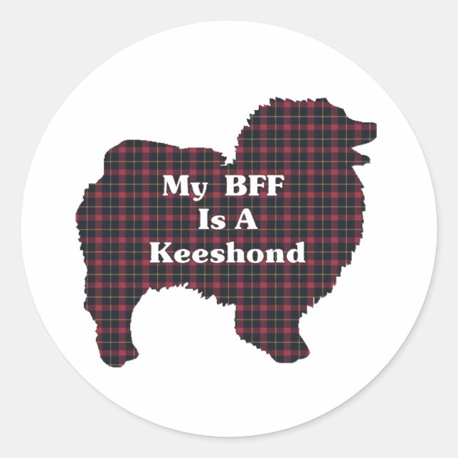 Keeshond-BESTE FREUNDIN Runder Aufkleber (Vorderseite)