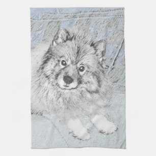 Keeshond Beth Malerei - Niedliche Original Hundeku Handtuch