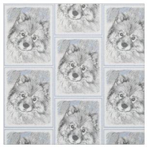 Keeshond Beth Malerei - Niedliche Original Hundeku Stoff