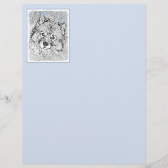 Keeshond Beth Painting - Niedliche Originalkunst d (Vorderseite)