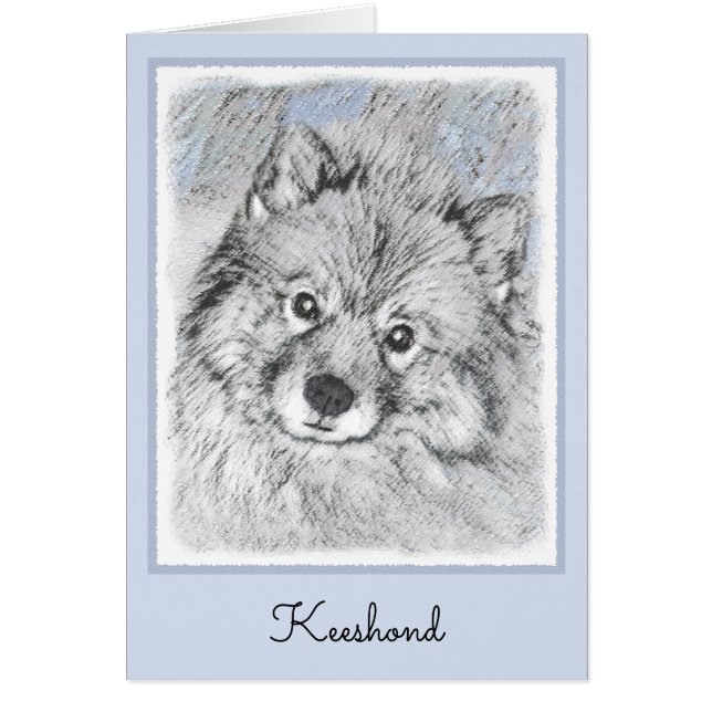 Keeshond Beth Painting - Niedliche Originalkunst d (Vorne)