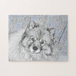 Keeshond Beth Painting - Niedliche Originalkunst d