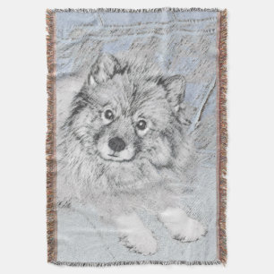 Keeshond Beth Painting - Niedliche Originalkunst d Decke