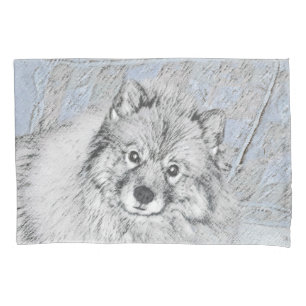 Keeshond Beth Painting - Niedliche Originalkunst d Kissenbezug