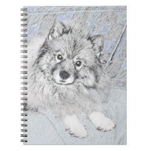 Keeshond Beth Painting - Niedliche Originalkunst d Notizblock