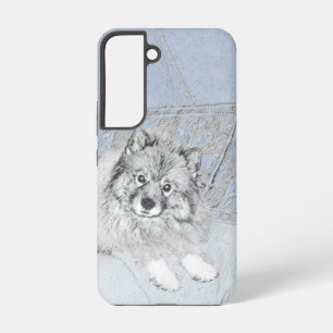 Keeshond Beth Painting - Niedliche Originalkunst d Samsung Galaxy Hülle