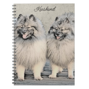 Keeshond Brothers Painting - Original Dog Art Notizblock