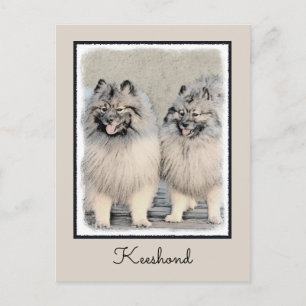Keeshond Brothers Painting - Original Dog Art Postkarte