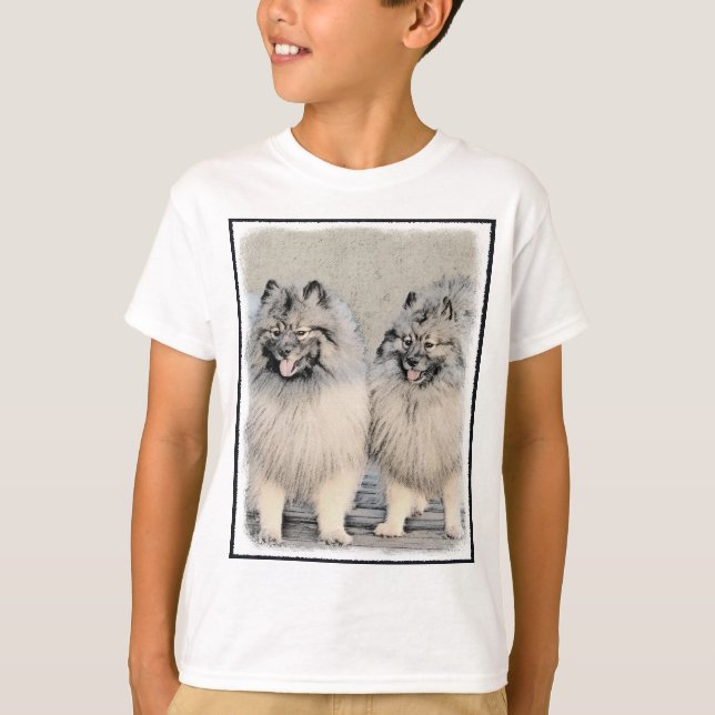 Keeshond Brothers Painting - Original Dog Art T-Shirt (Vorderseite)