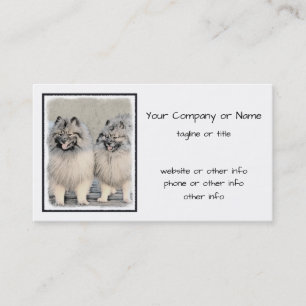 Keeshond Brothers Painting - Original Dog Art Visitenkarte