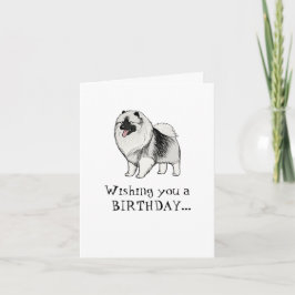 Keeshond Cartoon Dog Keesie Kees Happy Birthday Karte