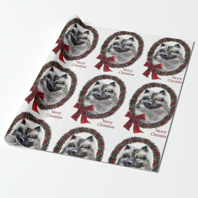 Keeshond Christmas Geschenkpapier (Ungerollt)
