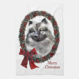 Keeshond Christmas Geschirrtuch