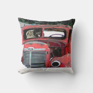 Keeshond Christmas Old Truck Malerei Hund Art Kissen