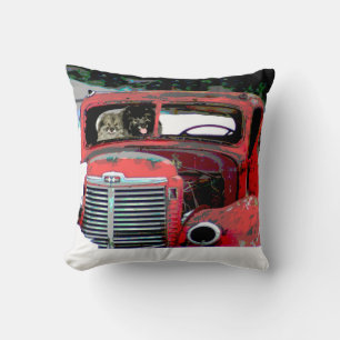 Keeshond Christmas Old Truck Malerei Hund Art Kissen