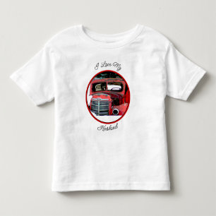 Keeshond Christmas Old Truck Malerei Hund Art Kleinkind T-shirt