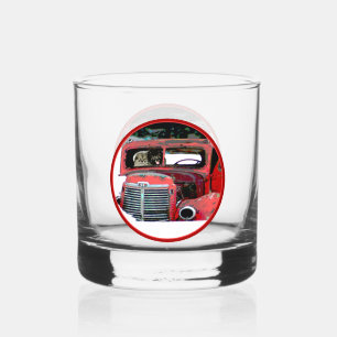 Keeshond Christmas Old Truck Malerei Hund Art Whiskyglas