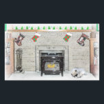 Keeshond Christmas Puppy Dog von Fireplace Paintin Rechteckiger Aufkleber<br><div class="desc">Keeshond Weihnachts Welpe von Fireplace Hund Portrait, Original-Bild. Wir sind auf niedliche und lustige Originalkunst spezialisiert, die wir für Sie selbst oder als Geschenk für Ihre Keeshond-Freunde kaufen können. Seien Sie kreativ - klicken Sie auf KENNEN, um Text hinzuzufügen/zu entfernen/zu ändern, das Bild zu verändern, Farben zu ändern oder alles...</div>