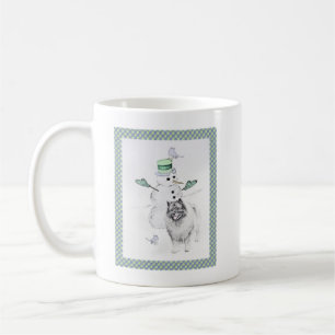 Keeshond Christmas Snowman Painting Dog Art Kaffeetasse