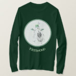 Keeshond Christmas Snowman Painting Dog Art T-Shirt<br><div class="desc">Keeshond Weihnachten Snowman Hund Portrait, Original-Bild. Wir sind auf niedliche und lustige Originalkunst spezialisiert, die wir für Sie selbst oder als Geschenk für Ihre Keeshond-Freunde kaufen können. Seien Sie kreativ - klicken Sie auf KENNEN, um Text hinzuzufügen/zu entfernen/zu ändern, das Bild zu verändern, Farben zu ändern oder alles andere, was...</div>