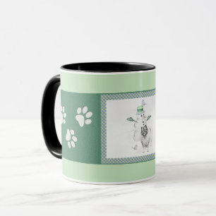 Keeshond Christmas Snowman Painting Dog Art Tasse