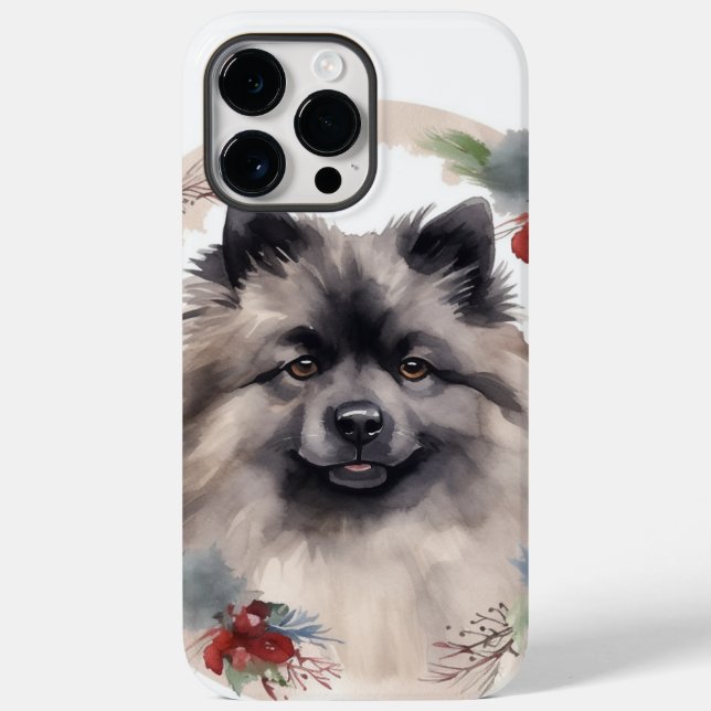 Keeshond Christmas Wreath Festivals Case-Mate iPhone 14 Pro Max Hülle (Rückseite)