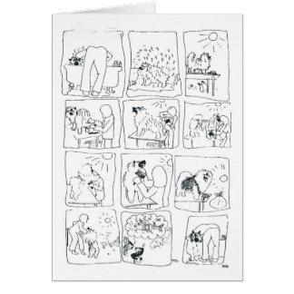 Keeshond-Comic Bathtime