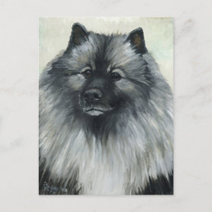 "Keeshond" Dog Art Postcard Postkarte