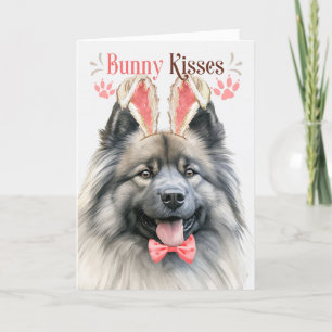 Keeshond Dog Bunny Ears für Ostern Feiertagskarte