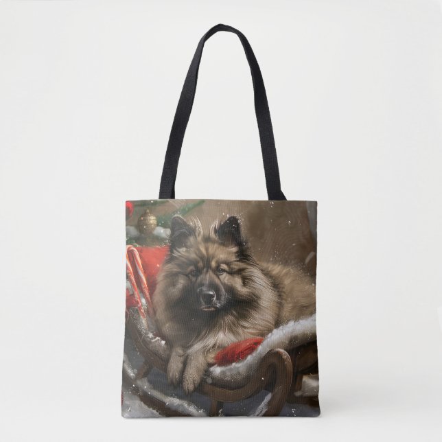 keeshond Dog Christmas Festive Tasche (Vorderseite)