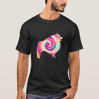 Keeshond Dog Lover Dog Owner Gefärbte Krawatte T-Shirt