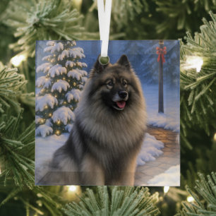 Keeshond Ferien Ornament Aus Glas